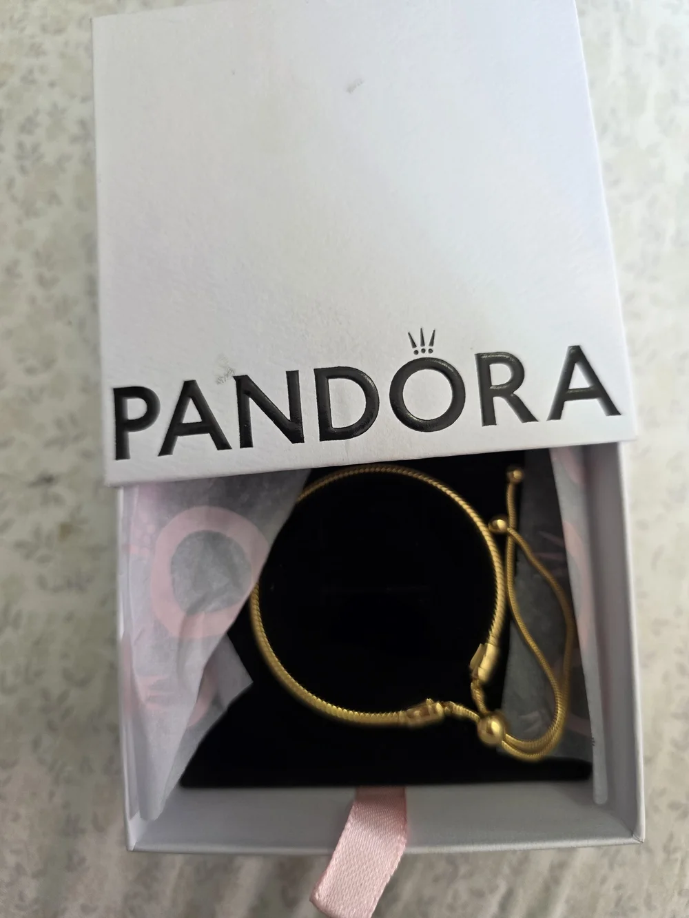 Pandora Gold-Tone Adjustable Snake Chain Bracelet